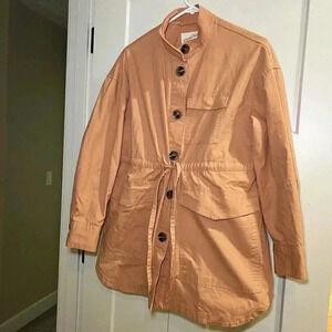 Universal Thread Women's Sz. M Coral Drawstring Waist Button Up Utility Jacket
